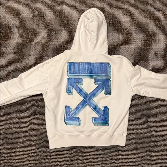 Off White Blue Marker Hoodie - Main Image